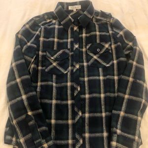 love tree green & blue flannel